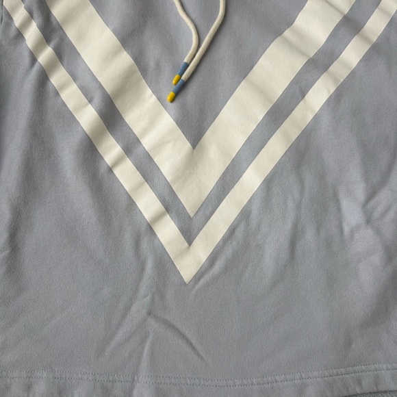 Tory Sport French Terry Chevron Hoodie Light Sky Blue Cotton Small - Picture 3 of 5